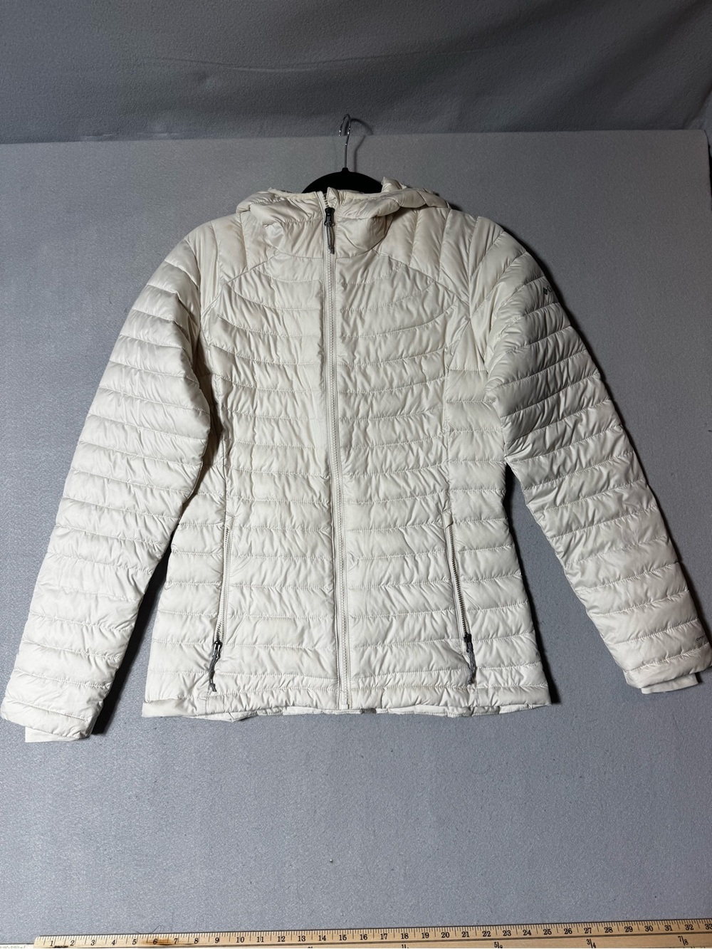 Columbia Women’s Hooded Lightweight Omni-Heat Quilted Jacket - Cream Size M